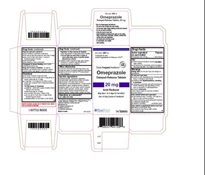 Omeprazole Delayed Release Tablets 20 mg 14 Ct Cartonl